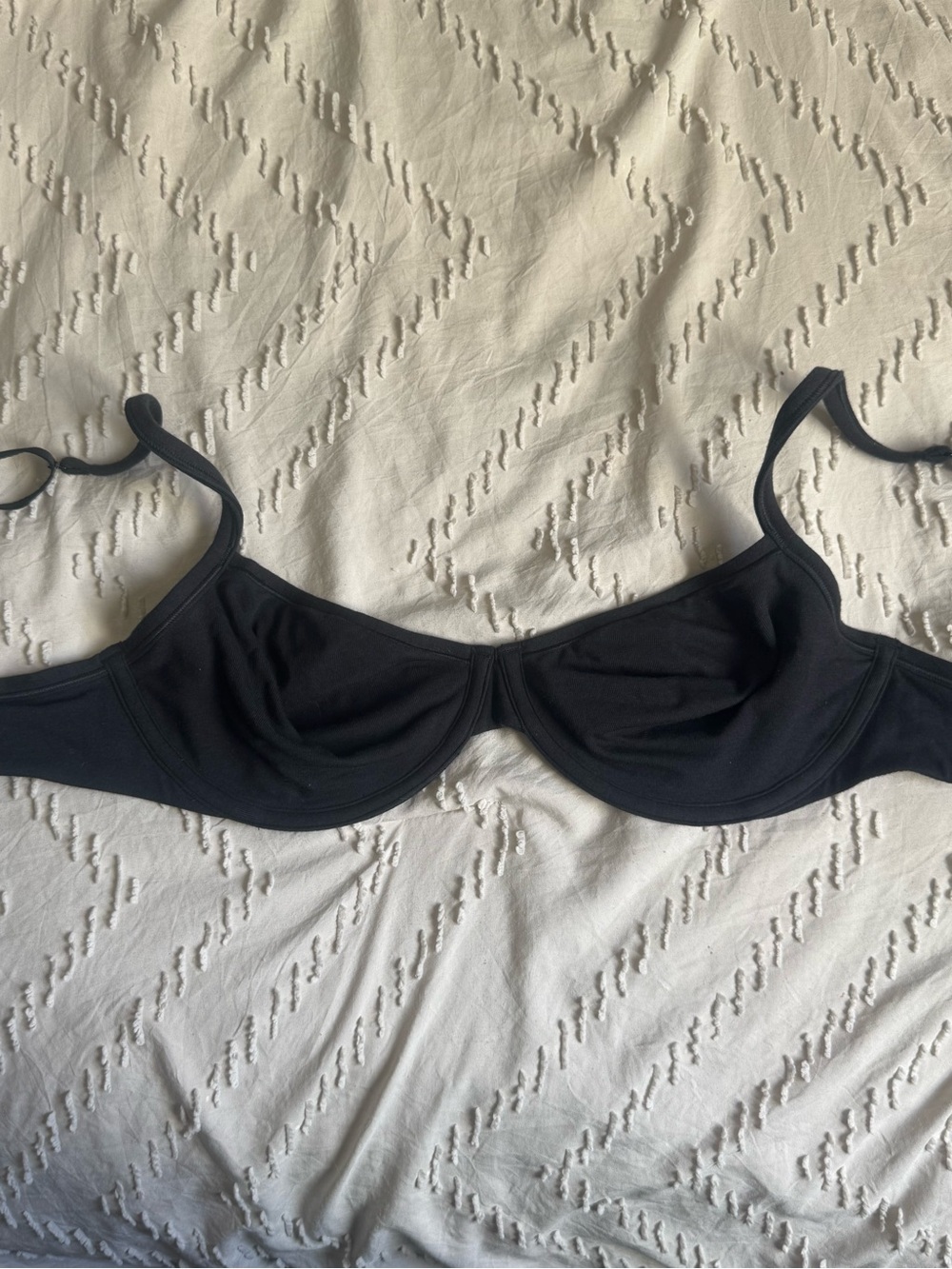 SKIMS Everyday Cotton Unlined Underwire Demi Bra Onyx BR-UNL-10812W 38D